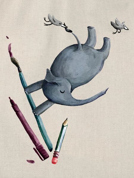 Akrobatik Elefant malen