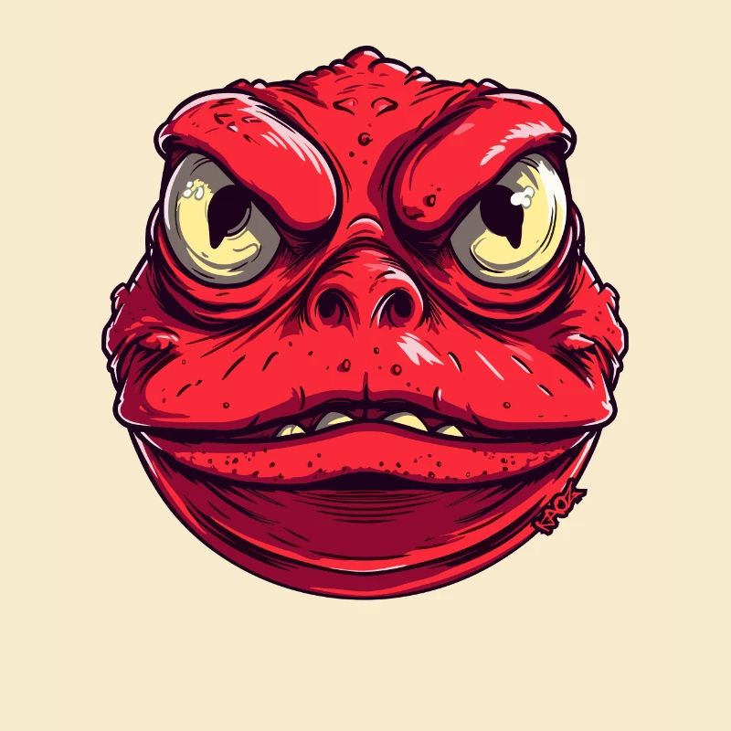 Big Fat Red Angry Toad Monster
