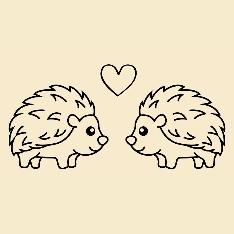 Hedgehog Comic Couple Amour
