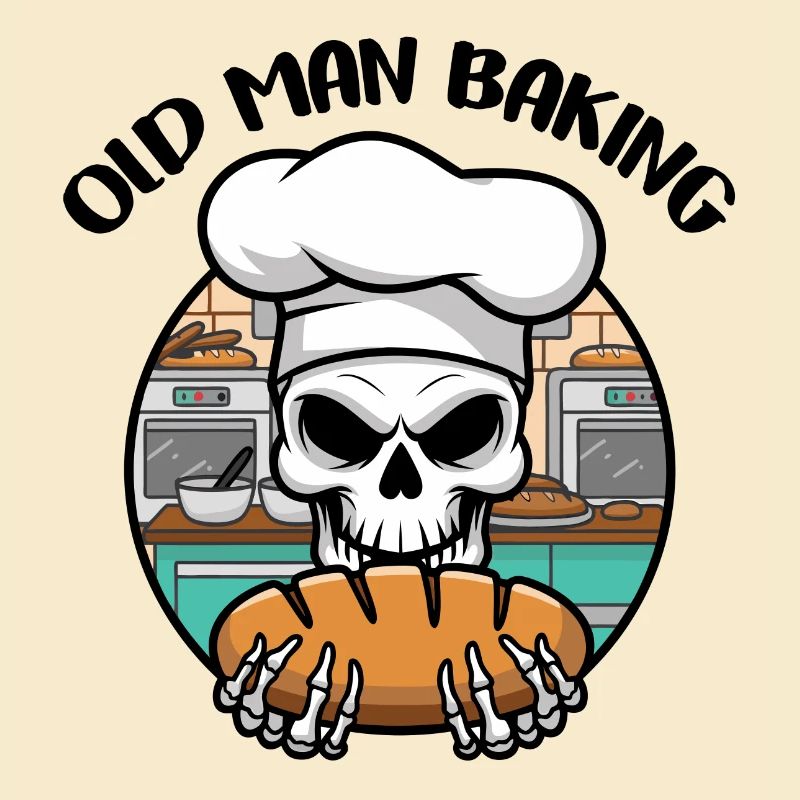 Funny Baker Skull with Bread