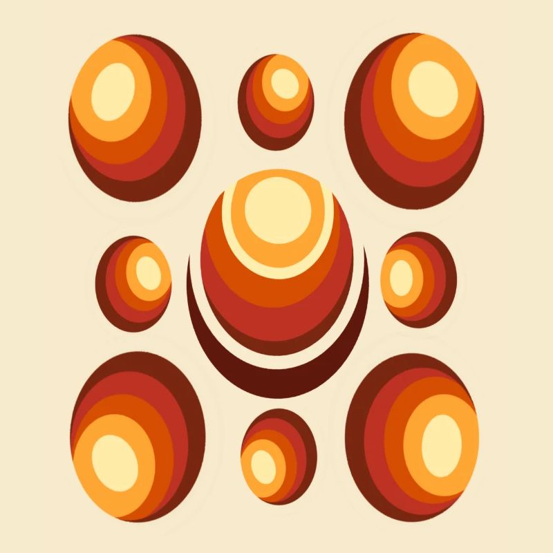 70s Wallpaper Pattern Retro Circle Pattern