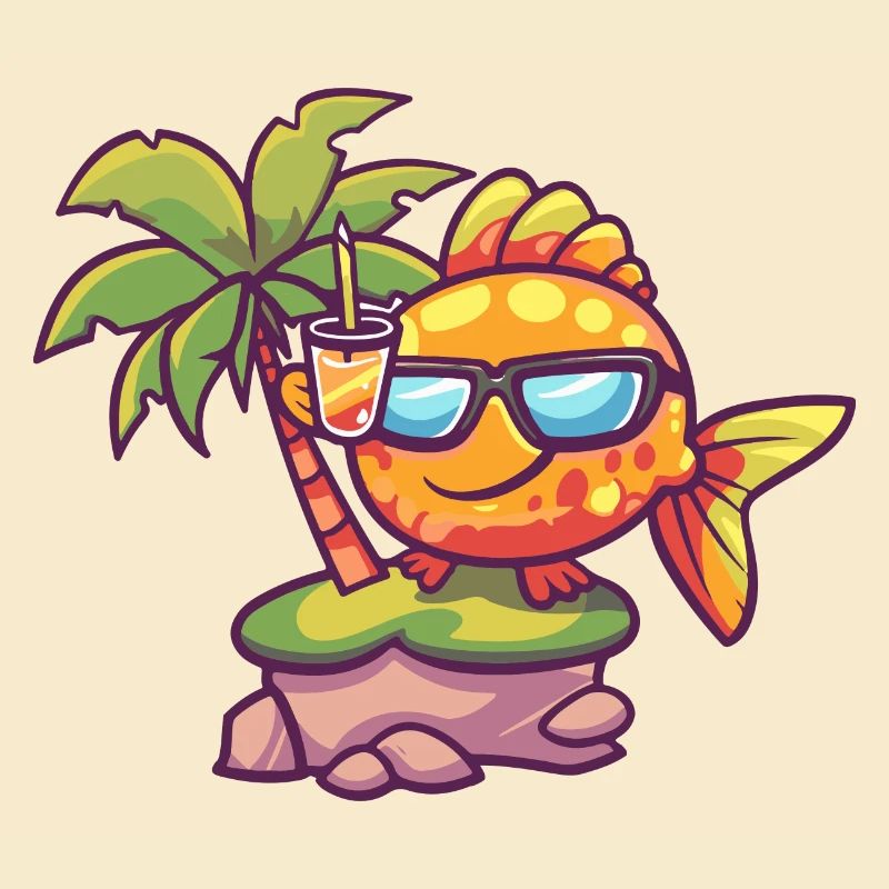 Goldfish Summer Beach Vacation