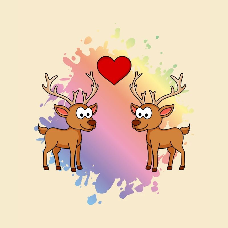 Hirsch Comic Paar Liebe