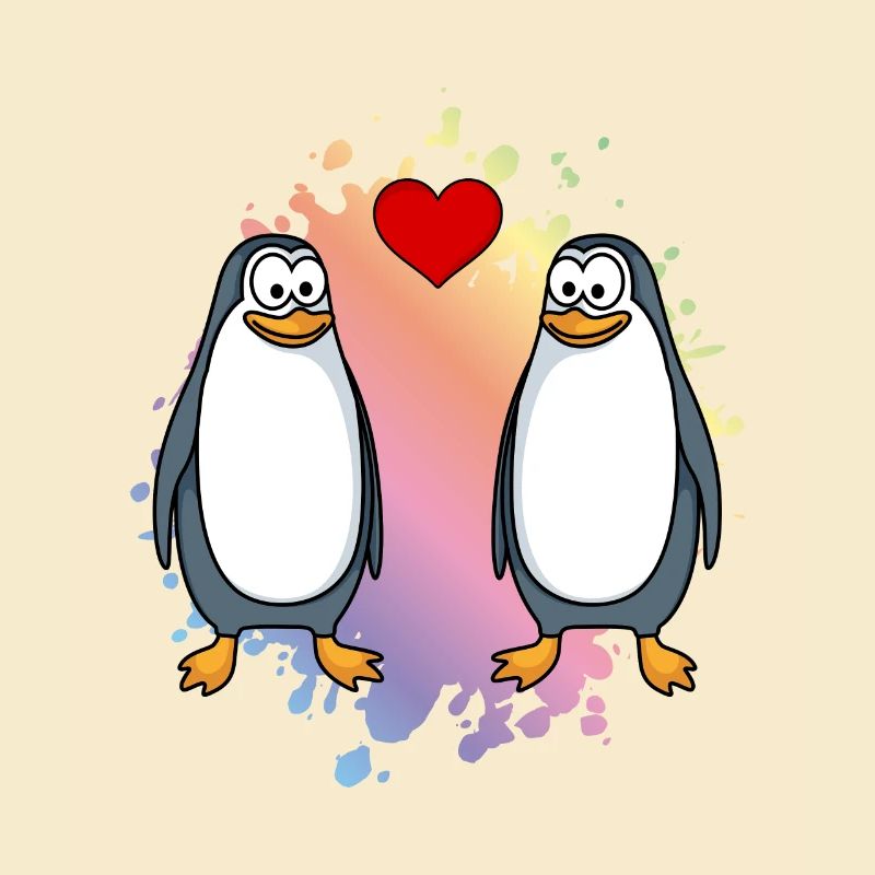 Penguin Comic Couple Love