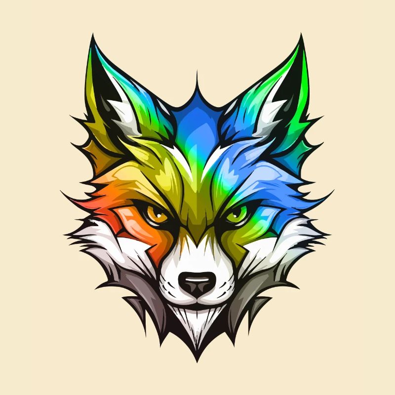 Fuchs Kopf Bunt