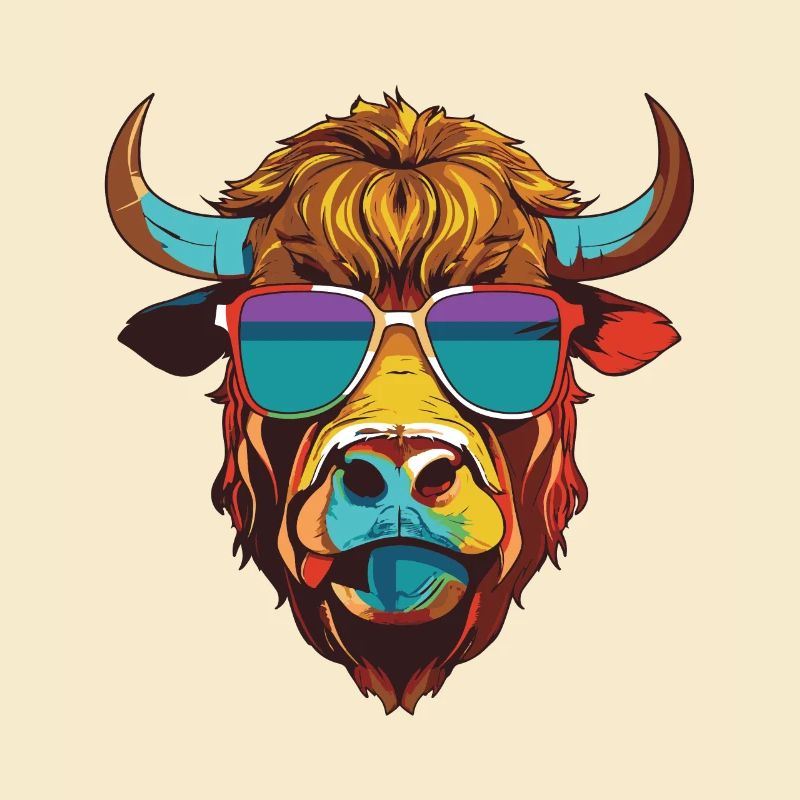 Bull Head Portrait Cool Taurus