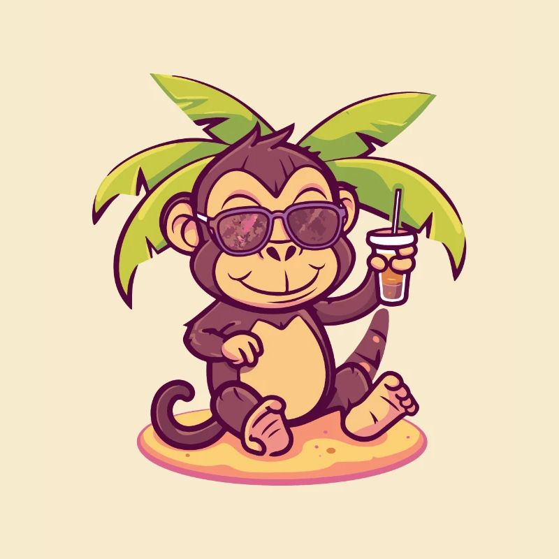 Monkey Summer Beach Vacation