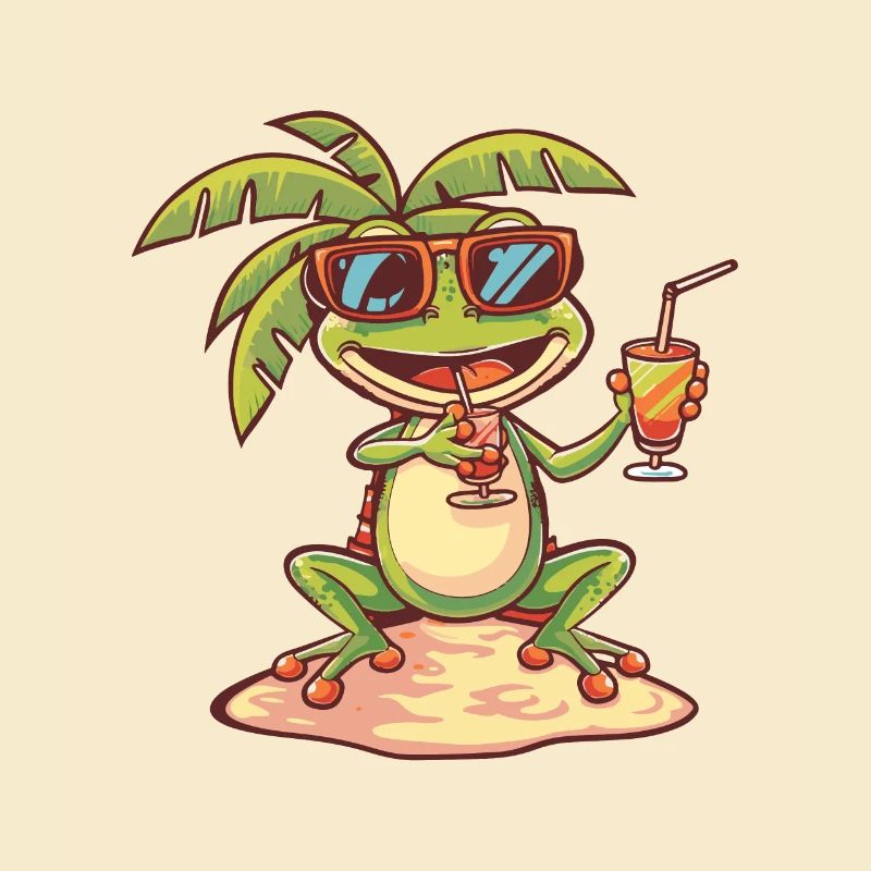 Frog Summer Beach Vacation