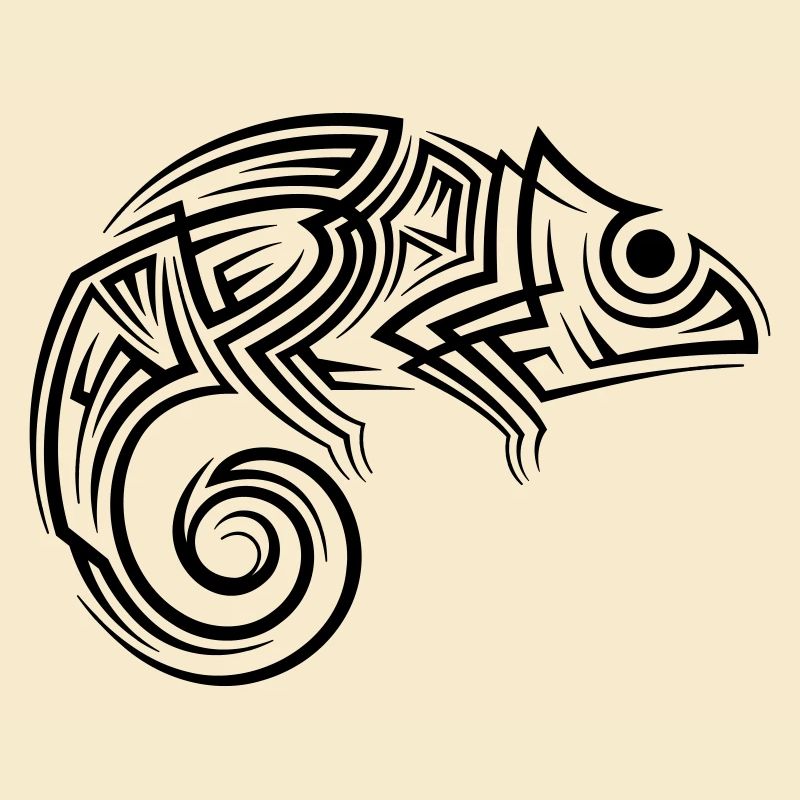 Chameleon Tribal Tattoo