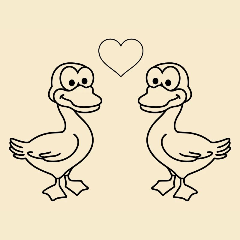 Duck Comic Couple love