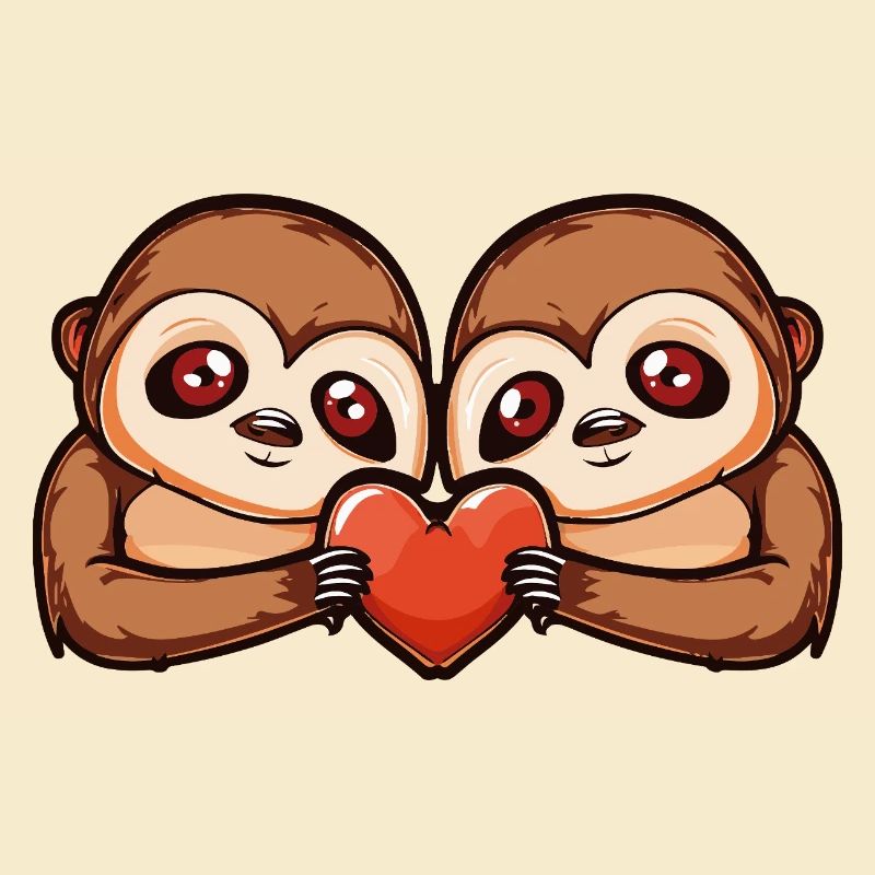 Faultier Paar Valentinstag