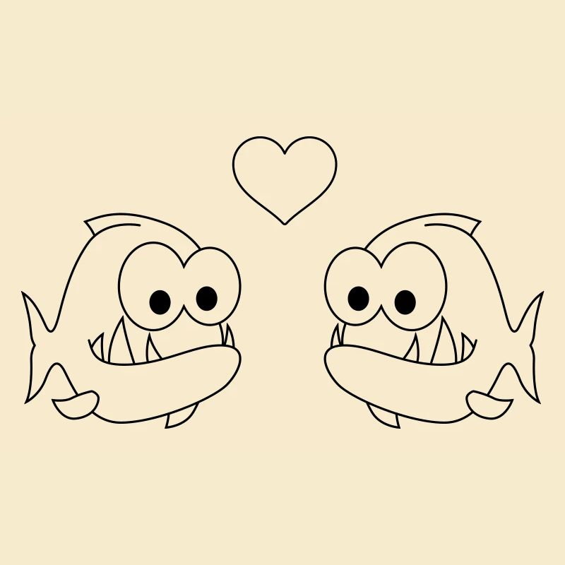 Piranha Comic Paar liebe