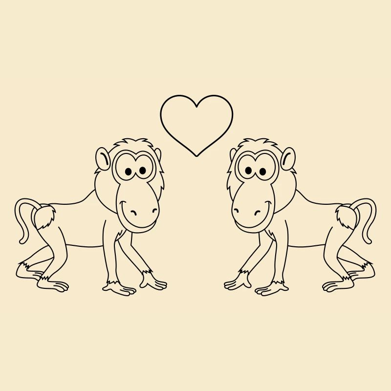 Monkey monkey comic couple love