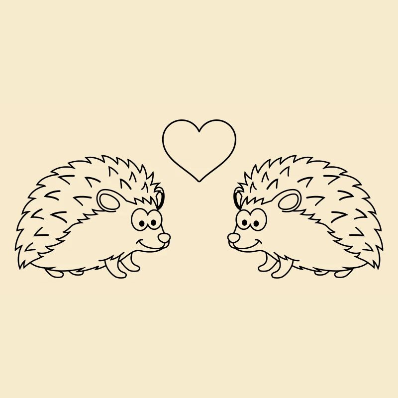 Igel Comic Paar Liebe