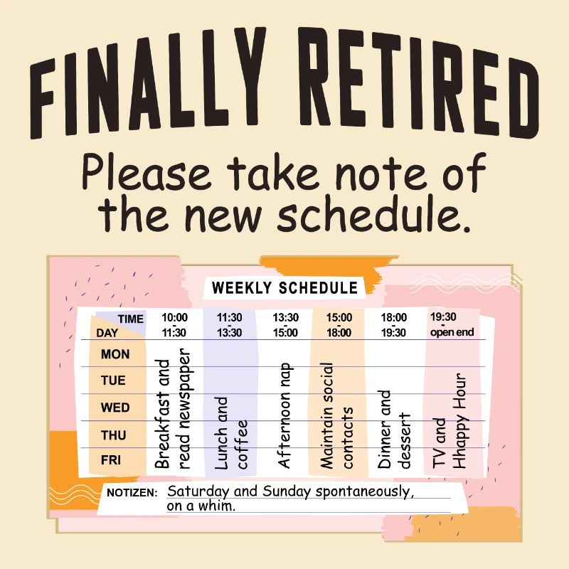Retired Schedule Daily Routine
