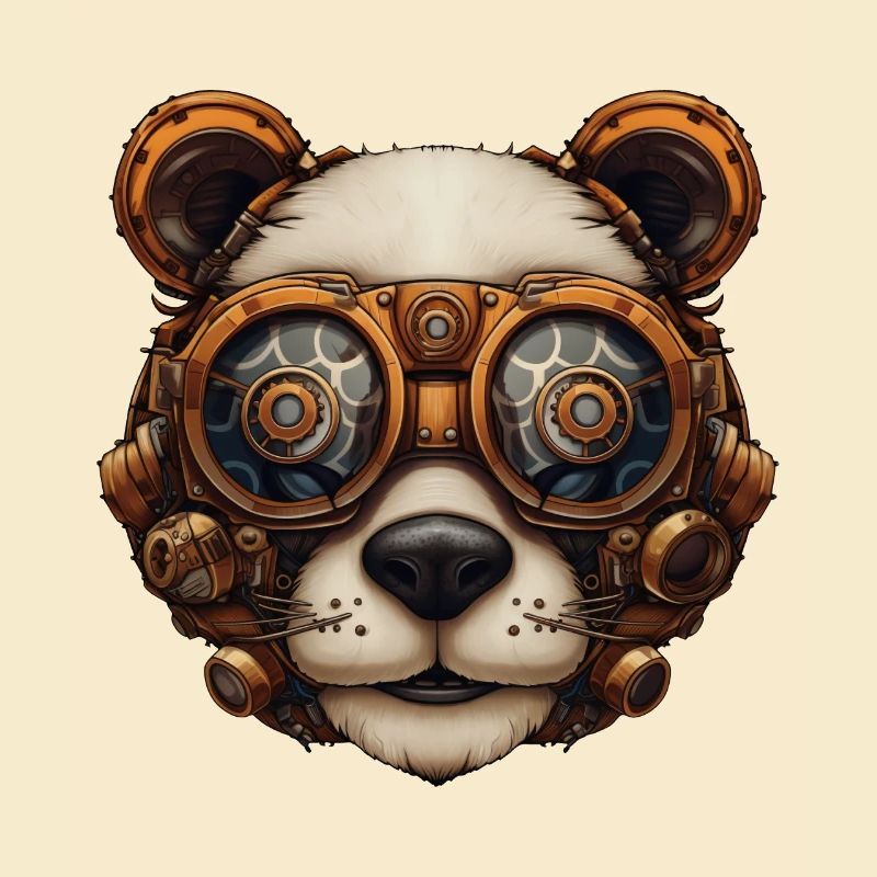 Steampunk Panda Bär Geschenk Steampunk