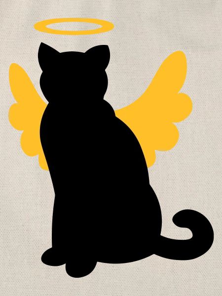 Katze mit Engelsflügel und Heiligenschein