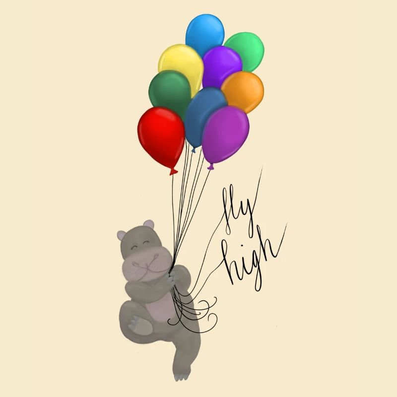 „Fly high“ Nilpferd