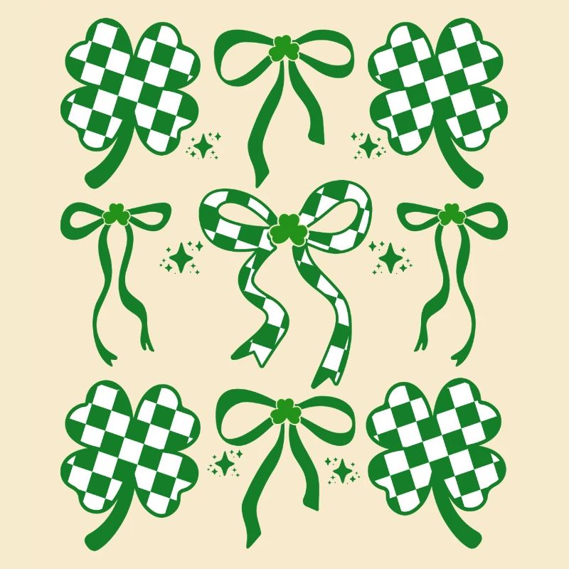 Checkered Clover Bow St. Patrick's Day