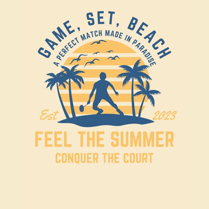 Badminton summer on the beach under palm trees