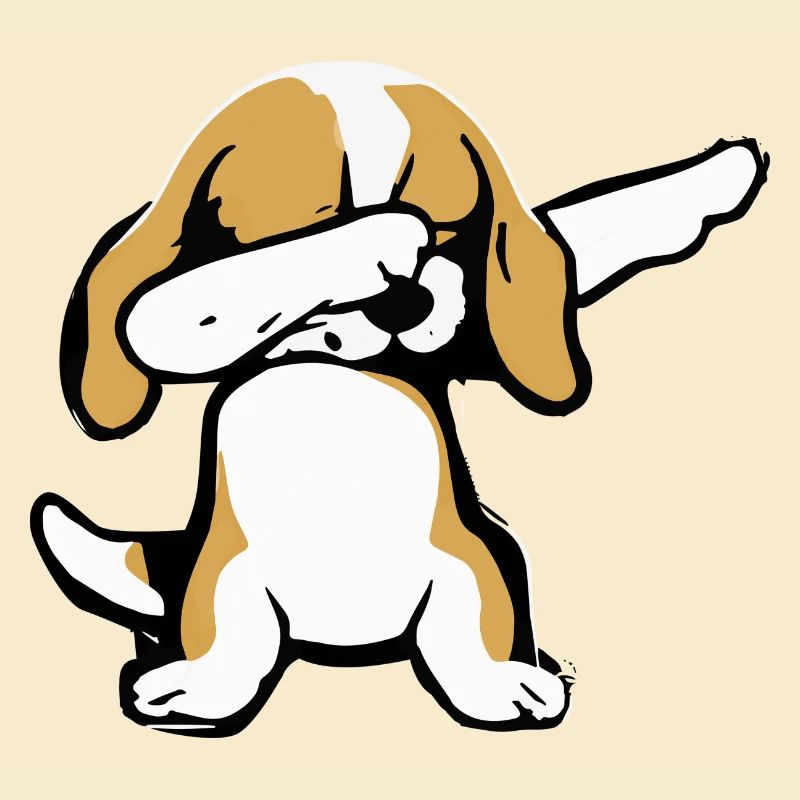 Dabbing-Beagle-Tab Hund Geschenk Retro
