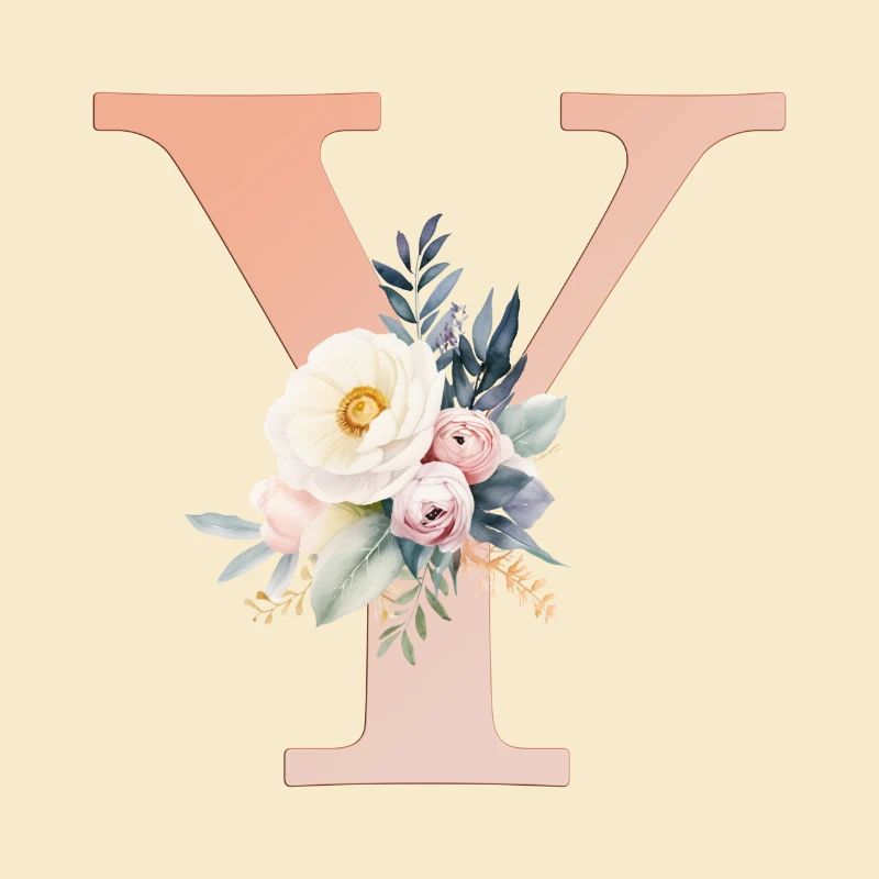 Y Monogramm , Floral, Boho