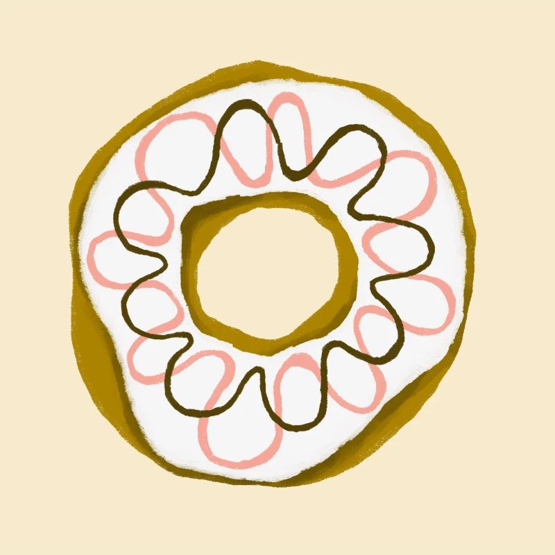 Beignet avec glaçage blanc