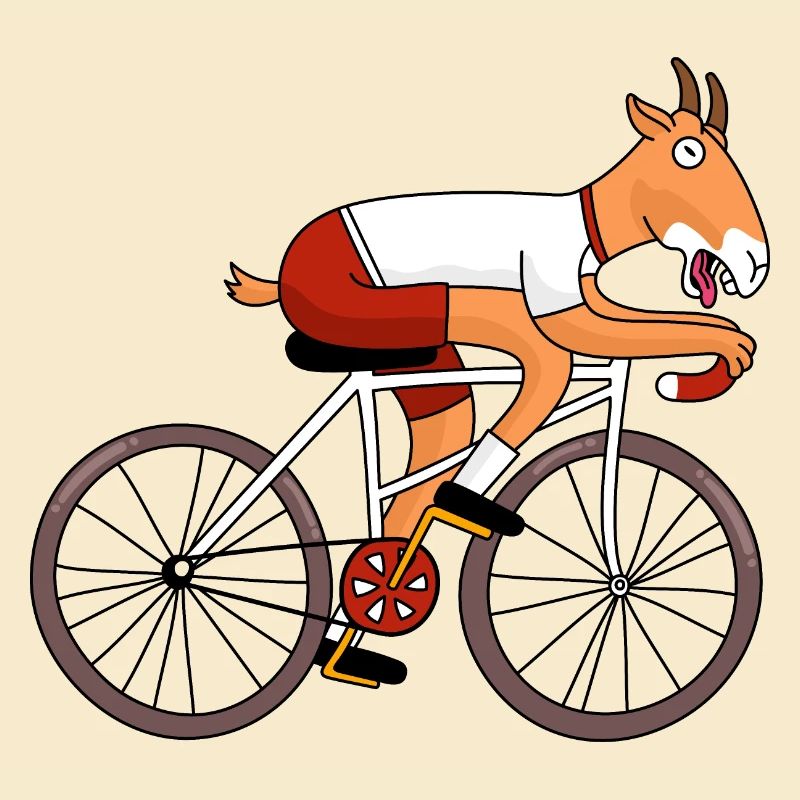 Goat on a bicycle