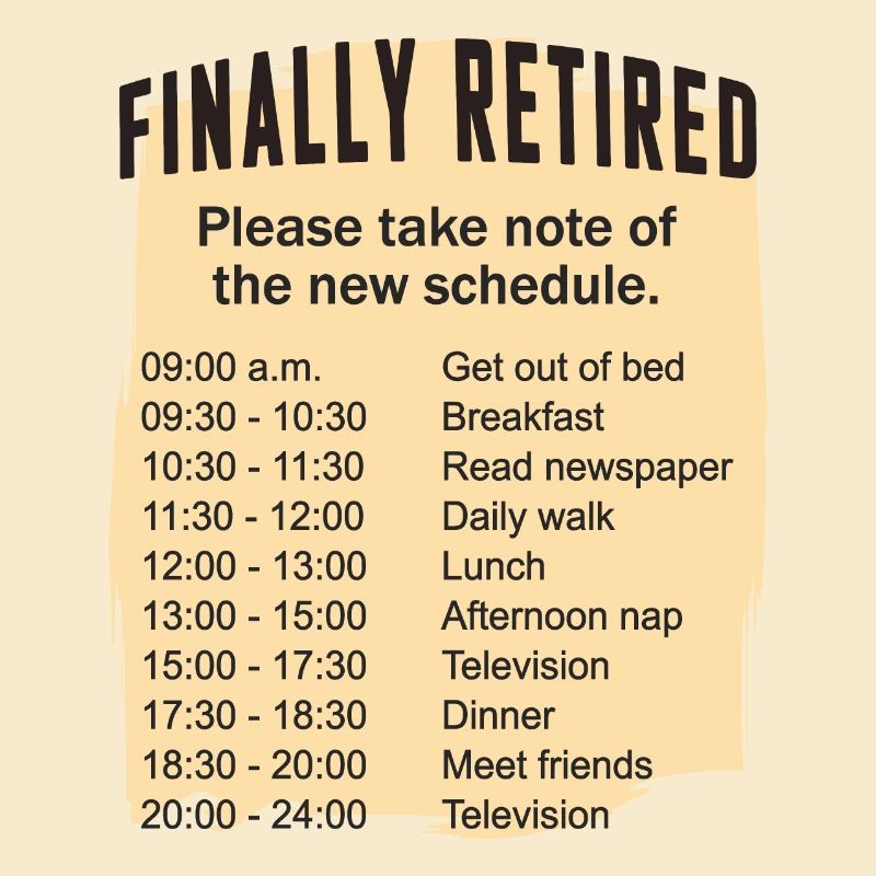 Retired Schedule Daily Routine