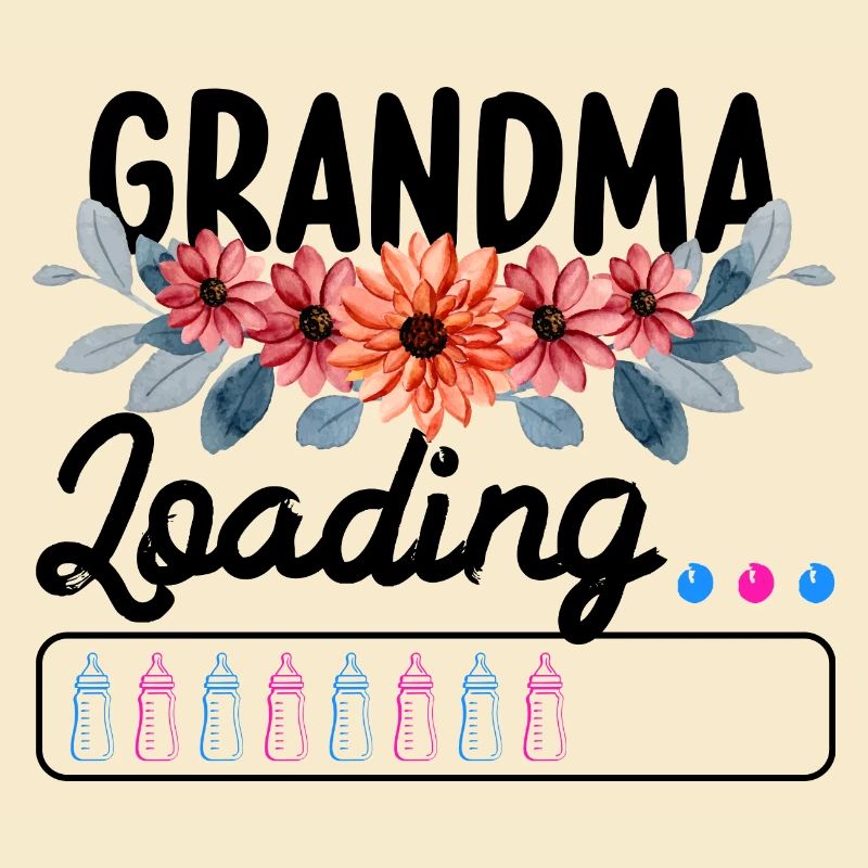 Werdende Oma, Oma loading mit Blumen