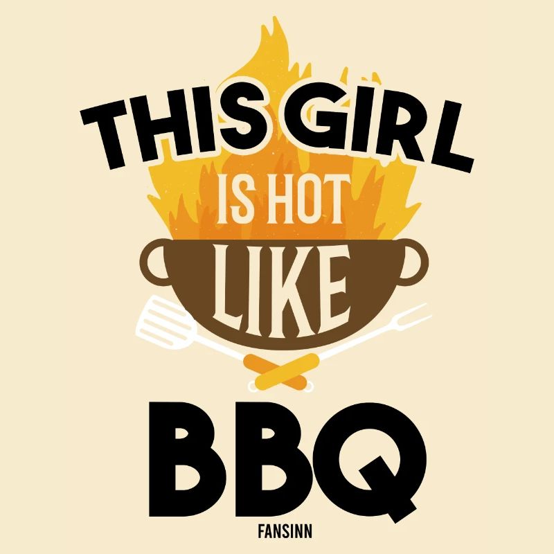 Mädchen steht am Grill