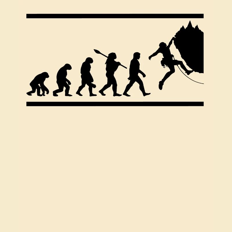 Rock climber climbing evolution