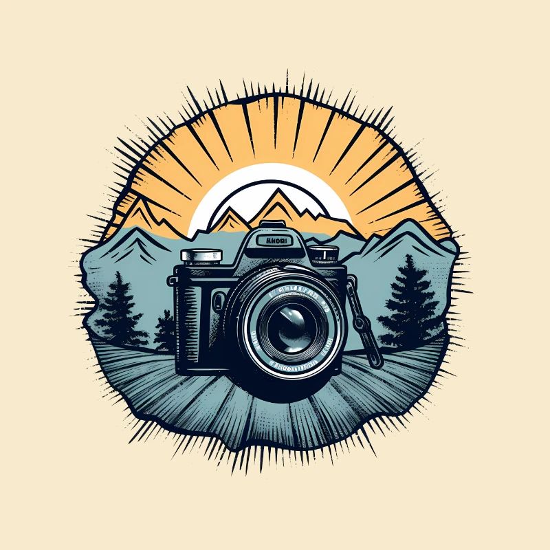 Cool retro camera logo