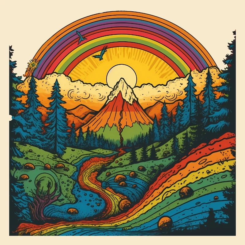 Rainbow Mountains - Psychedelic Landscape