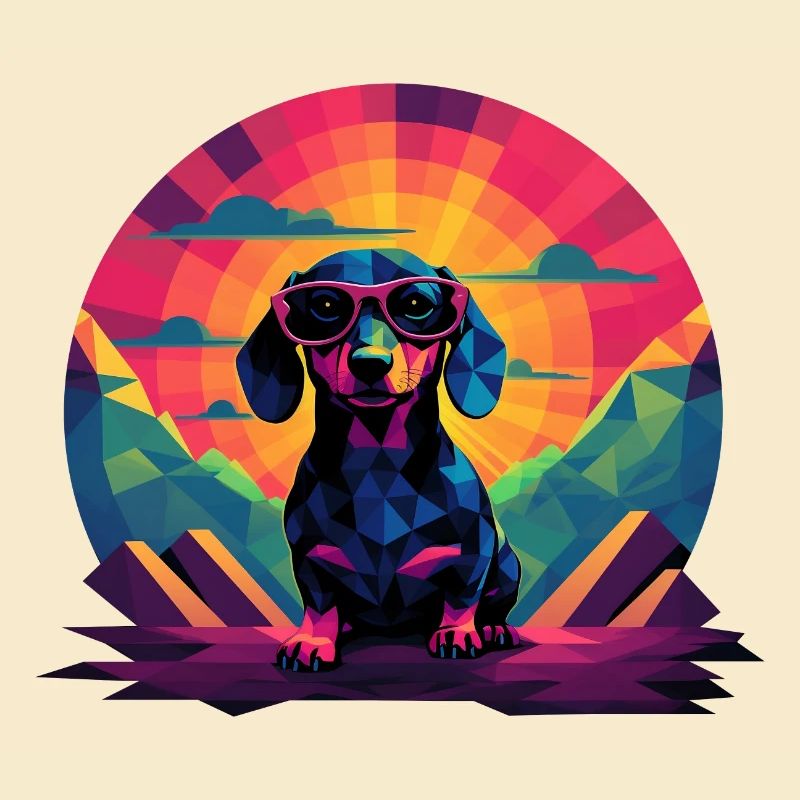 Synthwave Dachshund (no1)
