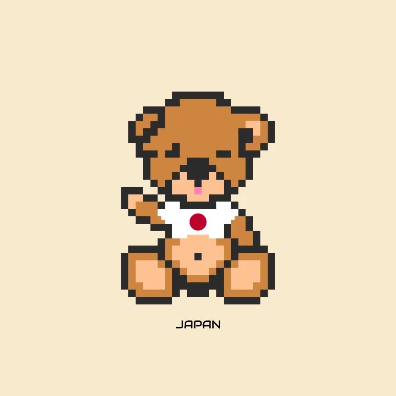 Pixel Bär Japan