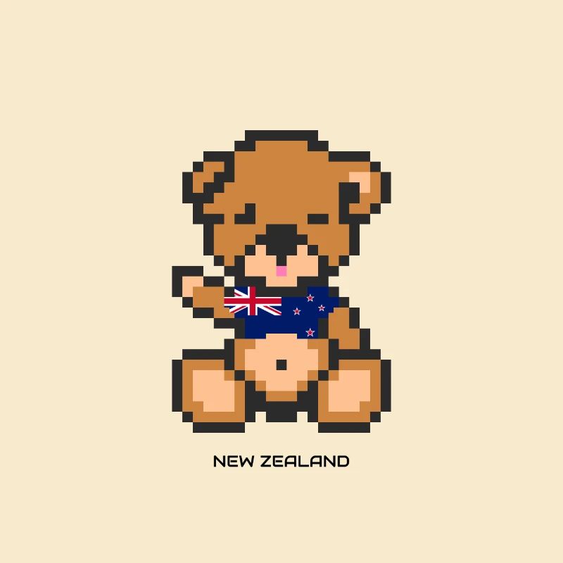 Pixel Bär Neuseeland