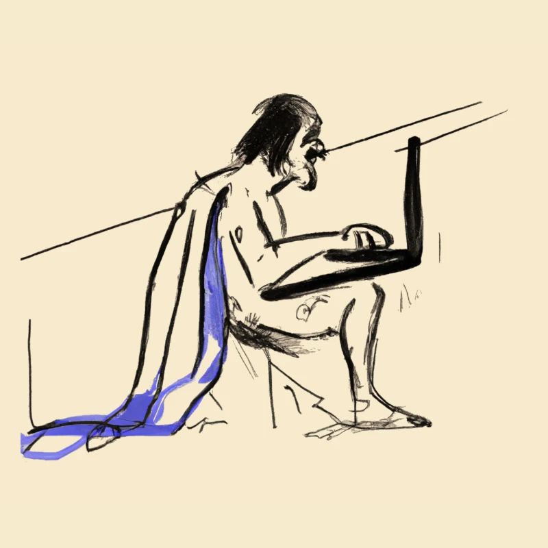 Visionäre Höhlenmalerei - Computerbenutzer