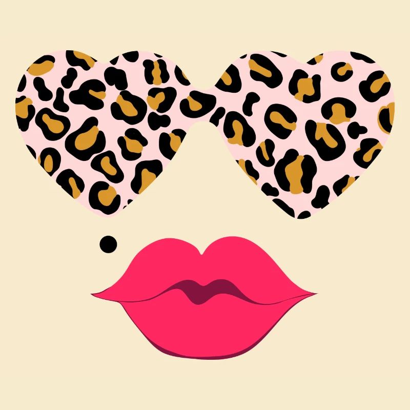 Leopard glasses with lips