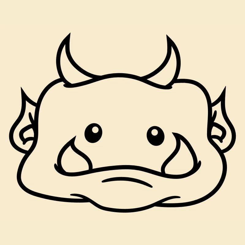 tête, le visage, oger doux mignon ork troll monstr