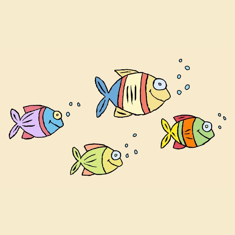 Poisson Cichlide Eau Mer Graffiti Dessin