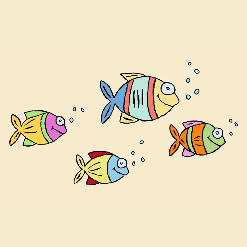 Poisson Cichlide Eau Mer Graffiti Dessin