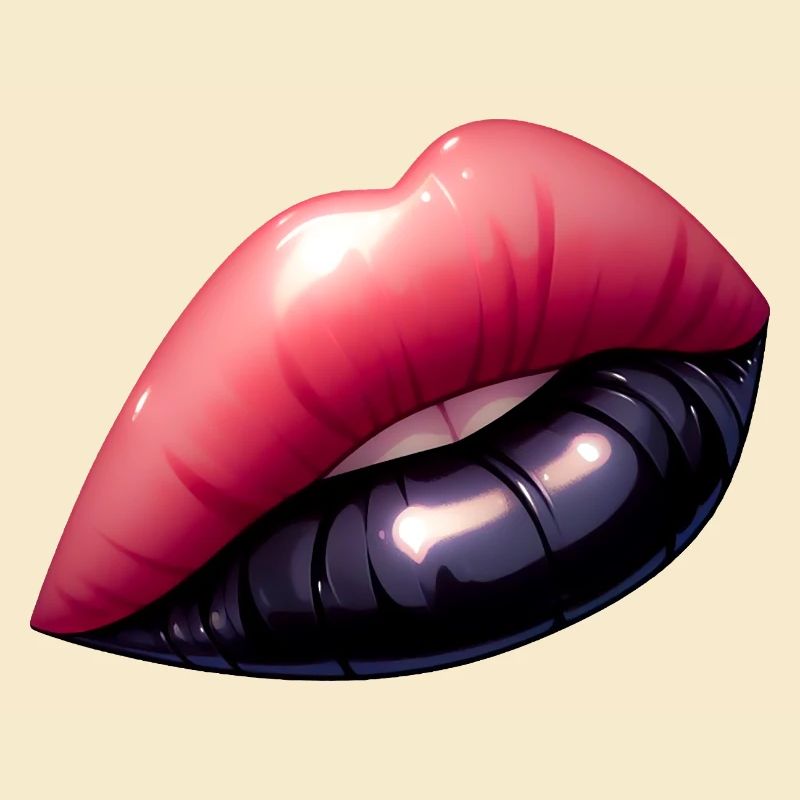 Black lips, mesmerizing charm.