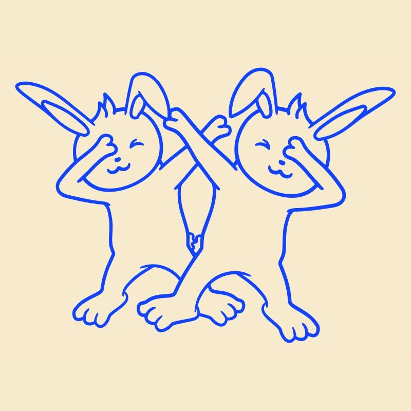 2 Hasen Dabbing Dab Dance Pose Tanzen Party Feiern