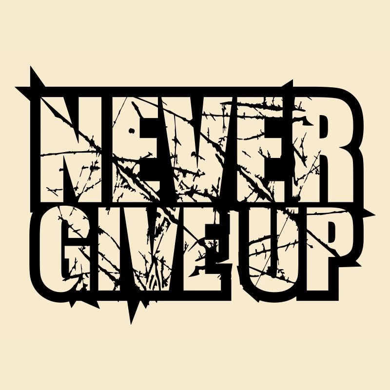 tears scratches design logo never give up never