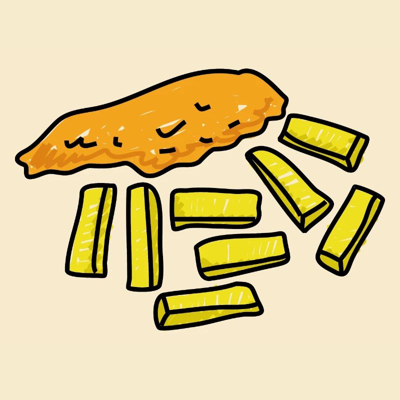 Fish and Chips Doodle