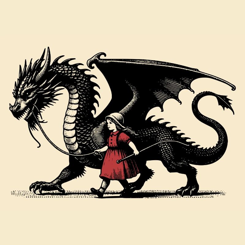 Kleines Mädchen mit Drachen