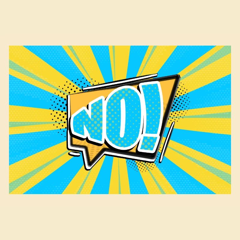 No! Comic Style Bubble Graffiti Lettering