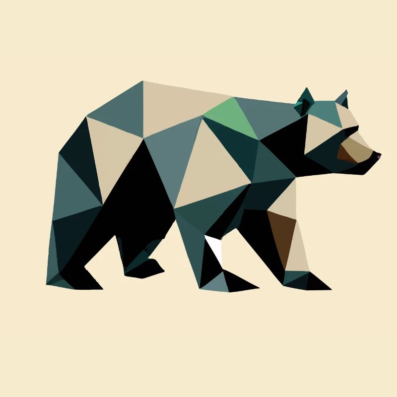 Bear, Polygon, Angular, Hiking, Trees, Animal, Wilderness, Nature
