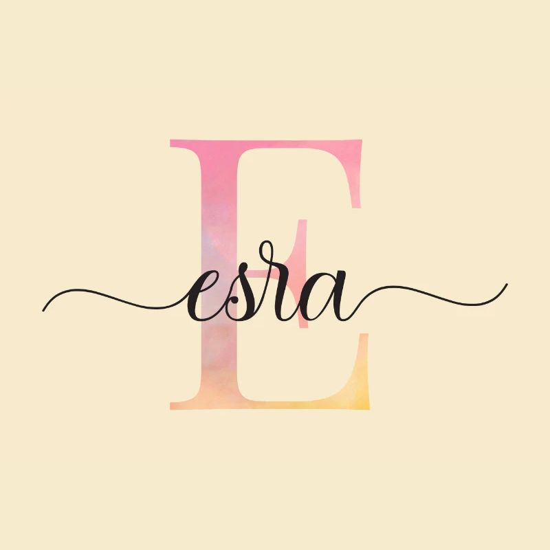 E| Monogramme | Nom | Esdras |Aquarelle